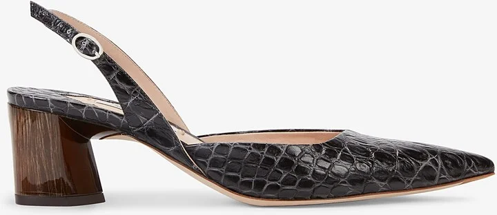Irene Slingback - Embossed Croc - Onyx - Image 3