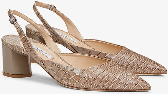 Irene Slingback - Embossed Croc - Rosy Taupe - Image 6