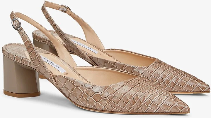 Irene Slingback - Embossed Croc - Rosy Taupe