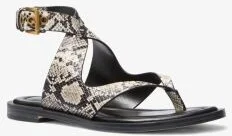 Irene Snake Embossed Leather Wrap Sandal - Image 2