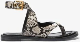 Irene Snake Embossed Leather Wrap Sandal - Image 3