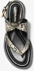 Irene Snake Embossed Leather Wrap Sandal - Image 4