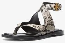 Irene Snake Embossed Leather Wrap Sandal - Image 5