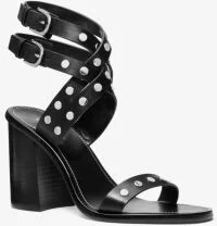 Irene Studded Leather Block Heel Sandal - Image 2