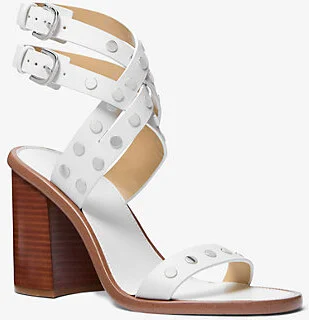 Irene Studded Leather Block Heel Sandal