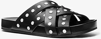 Irene Studded Leather Flat Sandal