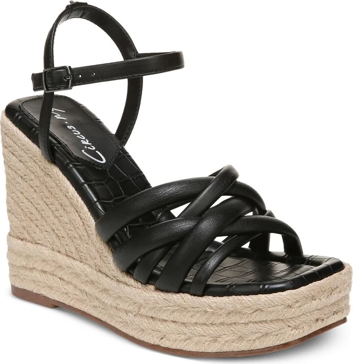 IRENE Womens Woven strap Wedge Wedge Sandals