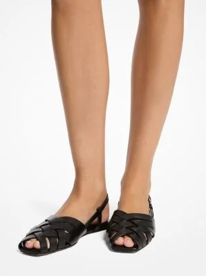 Irene Woven Leather Slingback Sandal - Image 5