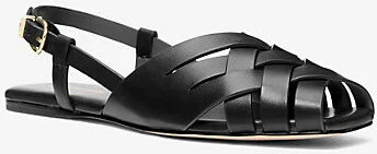 Irene Woven Leather Slingback Sandal