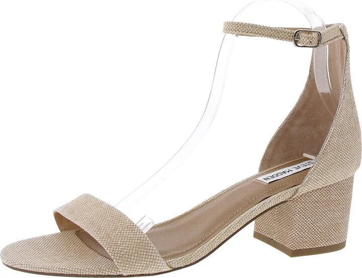 Irenee Womens Faux Leather Ankle Strap Heels