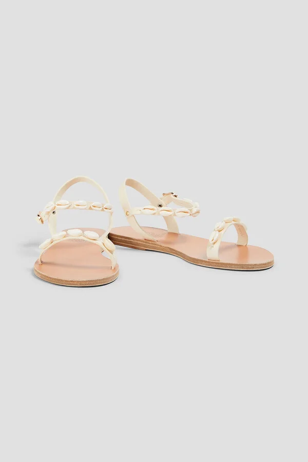 Irida shell-embellished leather sandals - Image 2