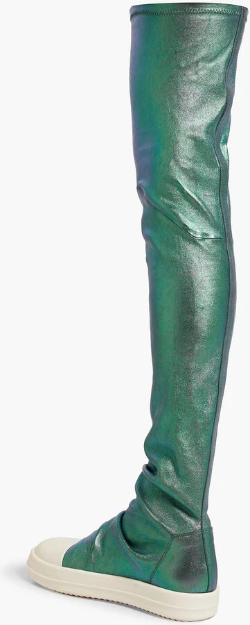 Iridescent leather-blend over-the-knee boots - Image 3