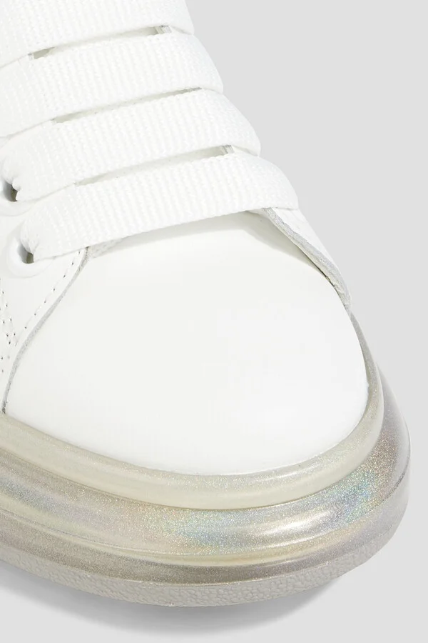 Iridescent smooth and snake-effect leather exaggerated-sole sneakers - Image 4
