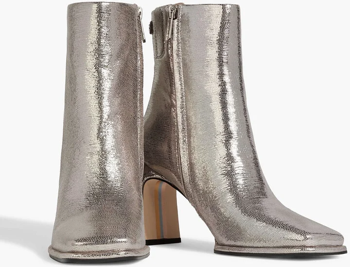 Irie metallic lizard-effect leather ankle boots - Image 2