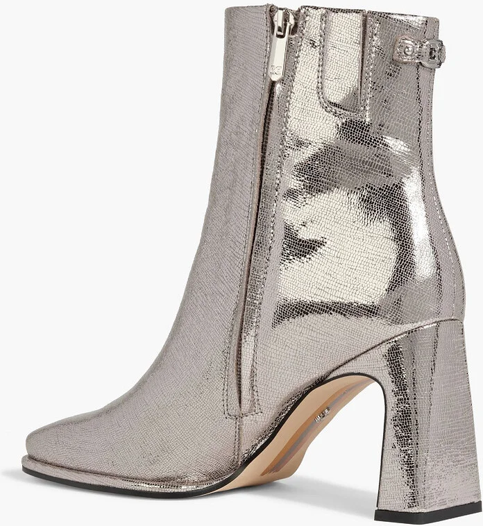 Irie metallic lizard-effect leather ankle boots - Image 3