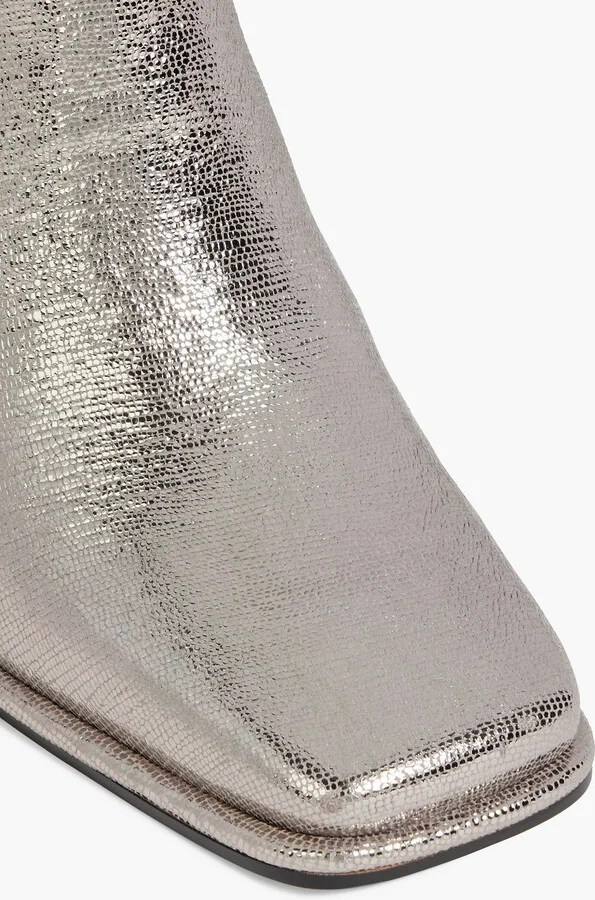 Irie metallic lizard-effect leather ankle boots - Image 4