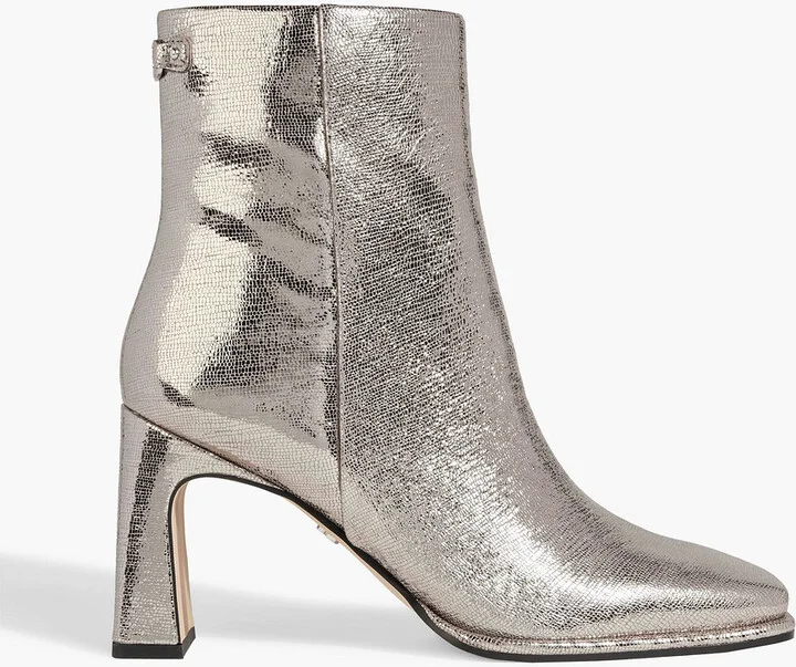 Irie metallic lizard-effect leather ankle boots
