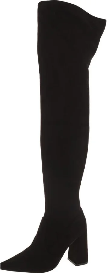 Irina Womens Faux Suede Pointed Toe Thigh-High Boots