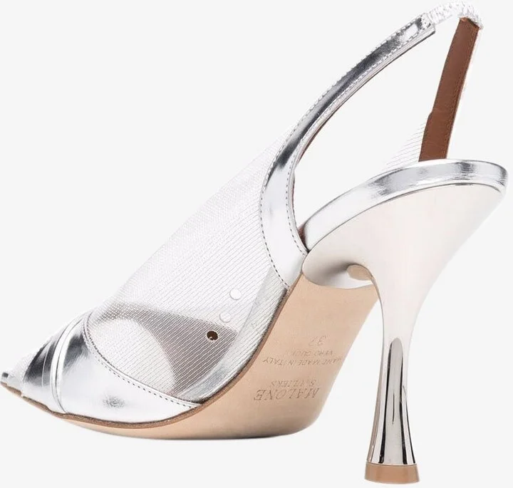 Iris 90 Slingback Metallic Sandals - Image 2