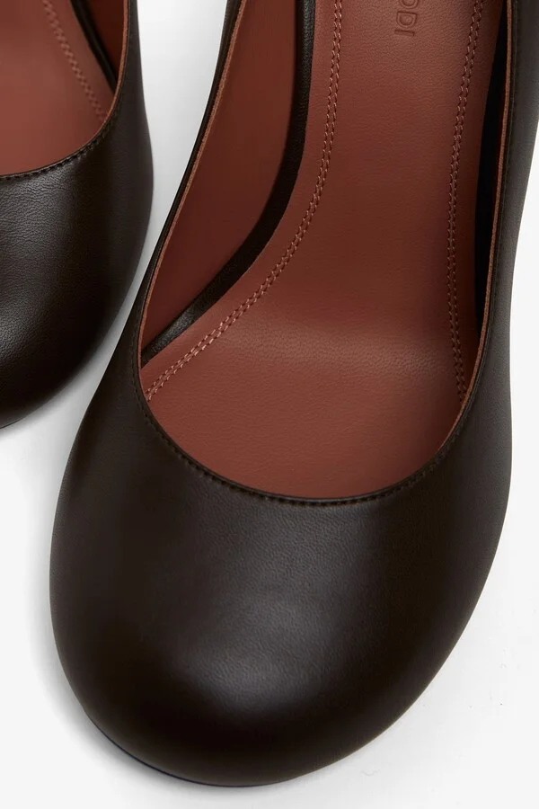 Iris 95 brown leather pumps - Image 4