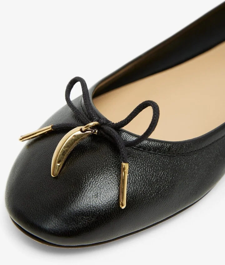 Iris black leather ballerinas - Image 4
