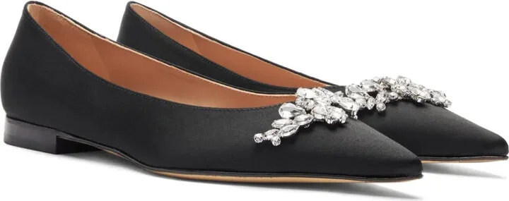 Iris crystal-embellished satin ballerinas - Image 2