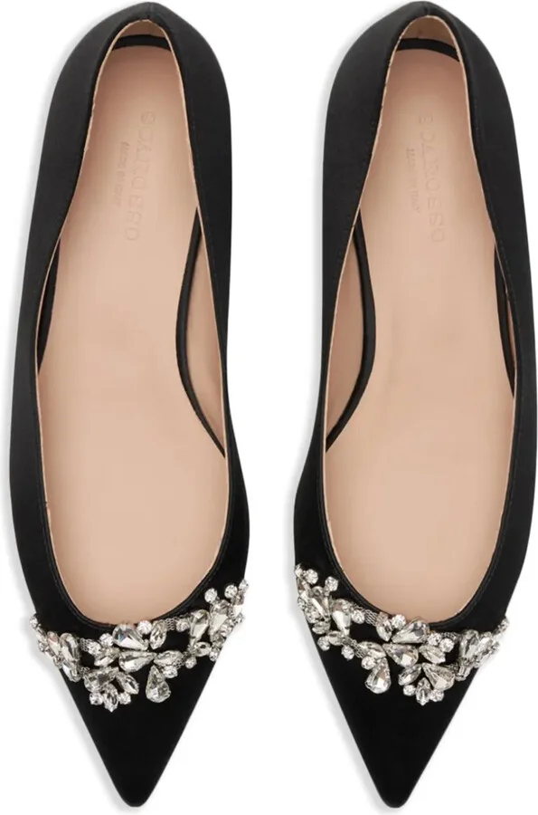 Iris crystal-embellished satin ballerinas - Image 3