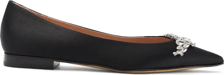 Iris crystal-embellished satin ballerinas