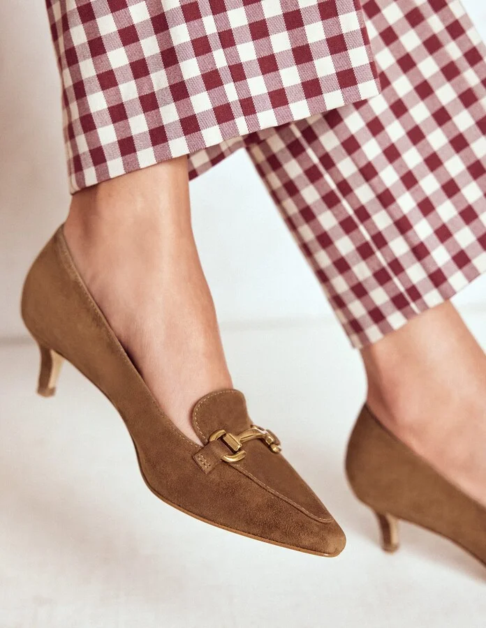 Iris Heel Snaffle Point Loafer, Navy - Image 3