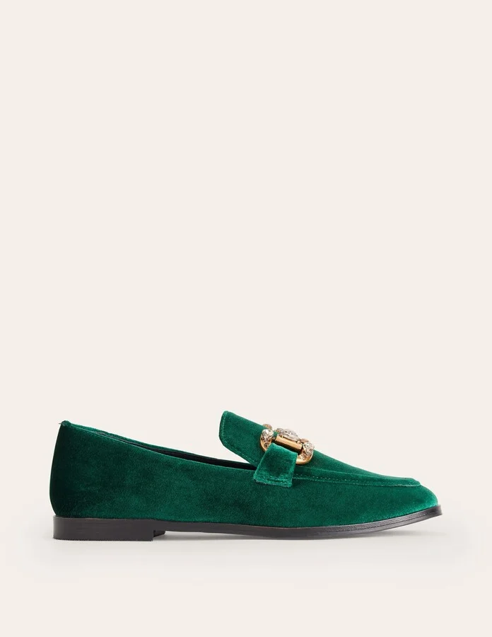 Iris Jewelled Snaffle Loafers, Glade Velvet - Image 2
