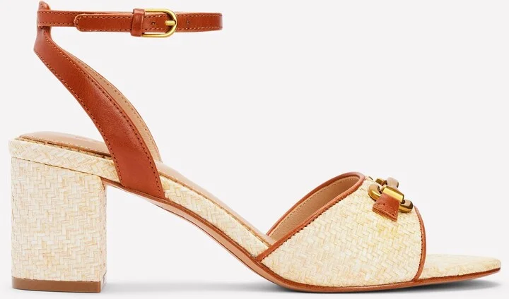 Iris Snaffle Block Heel Sandal, Natural
