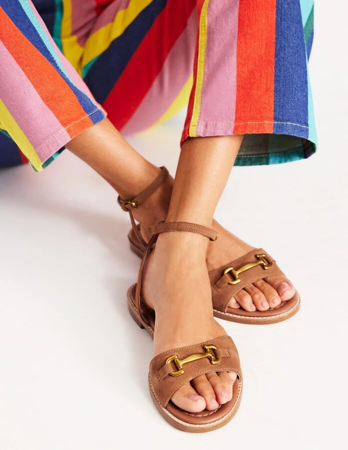 Iris Snaffle Flat Sandals, Ginger Snap - Image 2