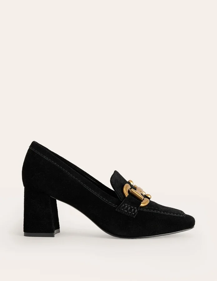 Iris Snaffle Heeled Loafers, Black - Image 2