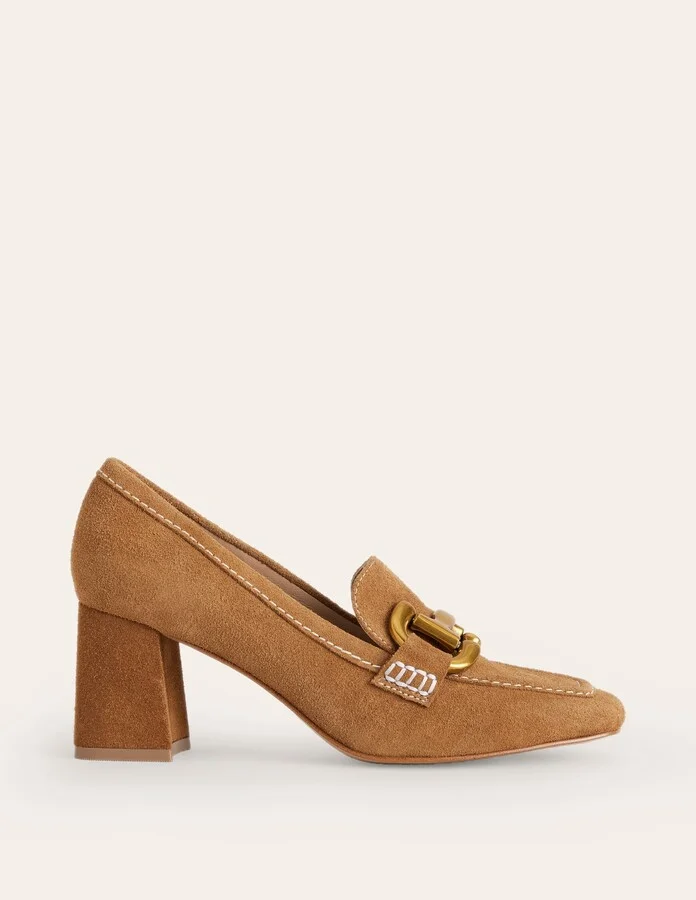Iris Snaffle Heeled Loafers, Black - Image 3