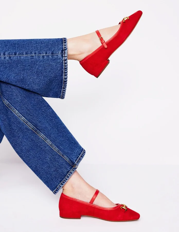 Iris Snaffle Mary Jane Flats, Dark Navy - Image 5