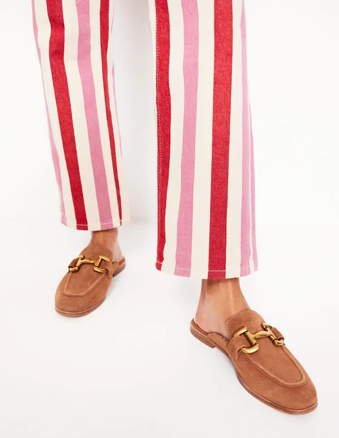Iris Snaffle Mule Loafers, Red - Image 3