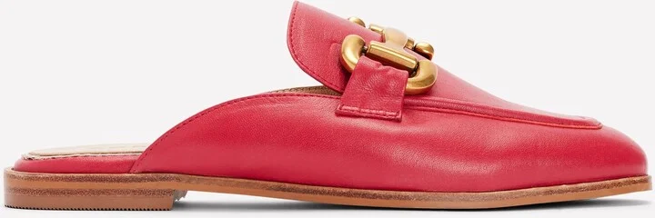 Iris Snaffle Mule Loafers, Red
