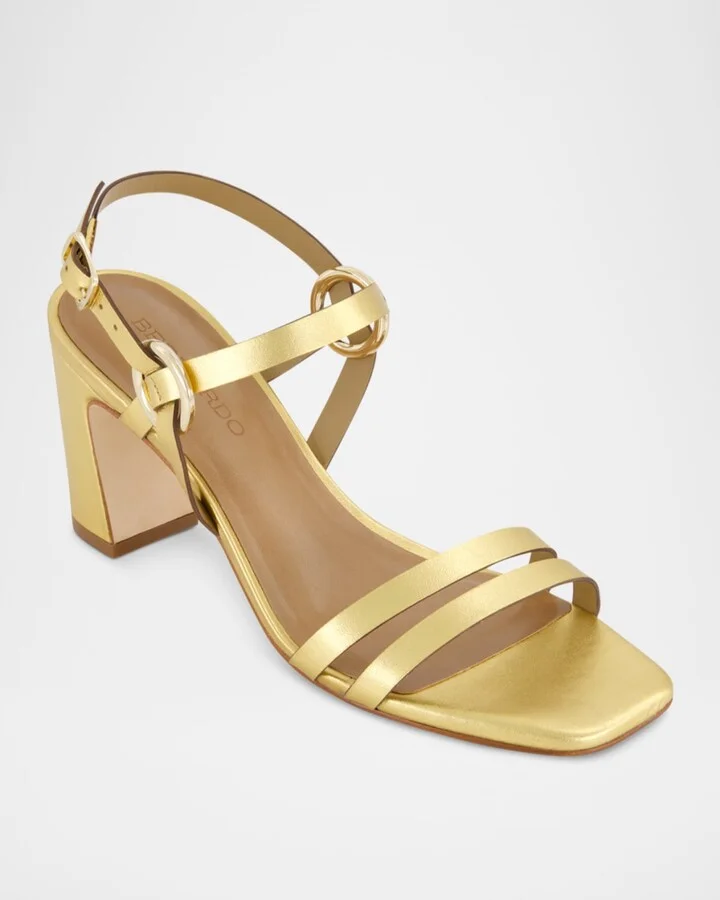 Irisa Metallic Leather Ankle-Strap Sandals - Image 2