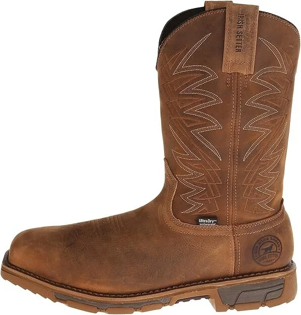 Irish Setter Marshall 11 Waterproof Steel-Toe Pull-On Men's Work Pull-on Boots Brown Leather : 8 D - Medium - Image 7