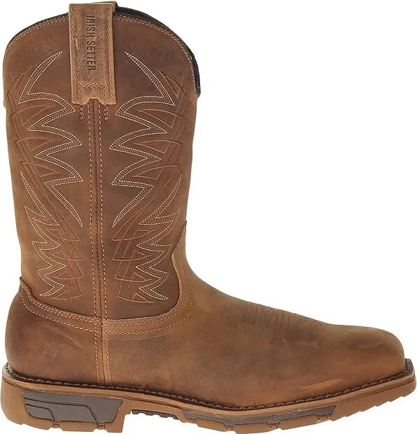 Irish Setter Marshall 11 Waterproof Steel-Toe Pull-On Men's Work Pull-on Boots Brown Leather : 8 D - Medium - Image 8