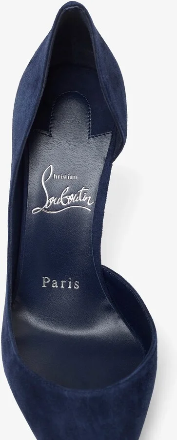 Iriza 85 dark blue suede pumps - Image 5