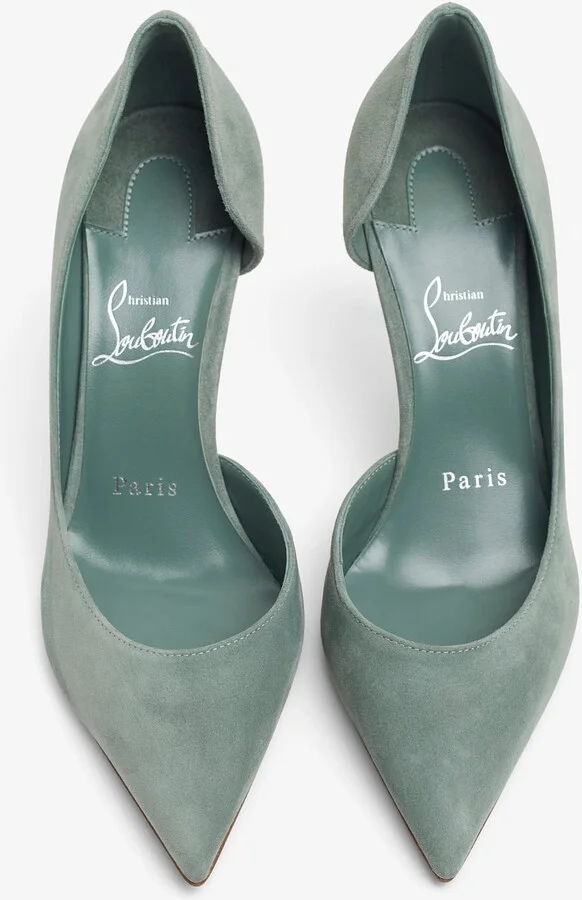 Iriza 85 sage green suede pumps - Image 4