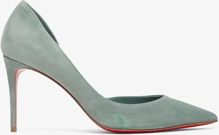 Iriza 85 sage green suede pumps