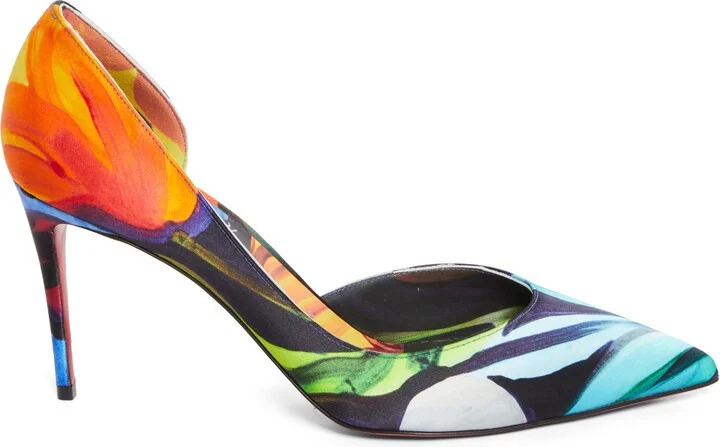 Iriza Flower Pointed Toe Half d'Orsay Pump - Image 3