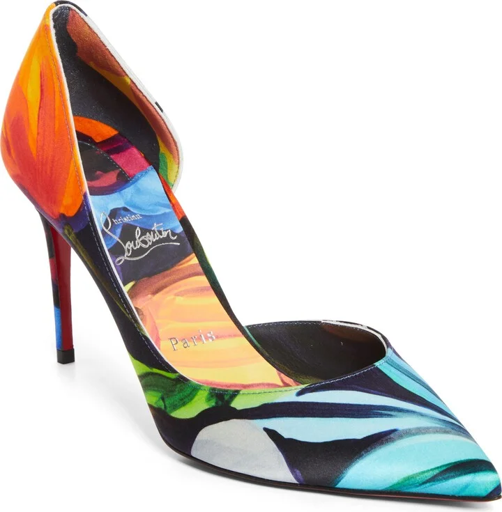 Iriza Flower Pointed Toe Half d'Orsay Pump
