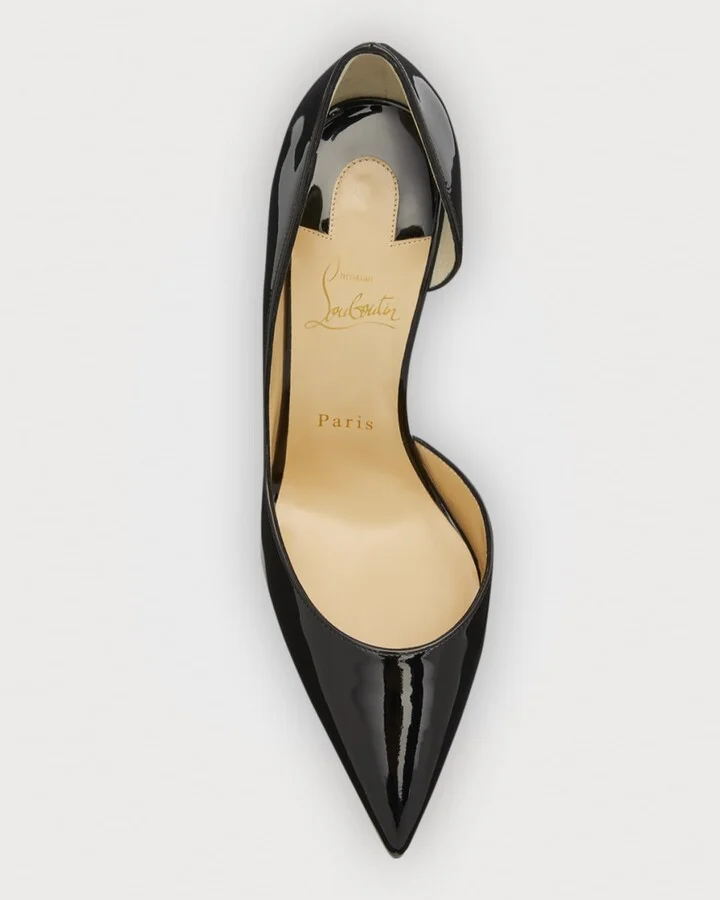 Iriza Patent Open-Side Red Sole Pump - Image 10