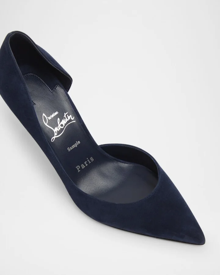 Iriza Suede Half-d'Orsay Red Sole Pumps - Image 3