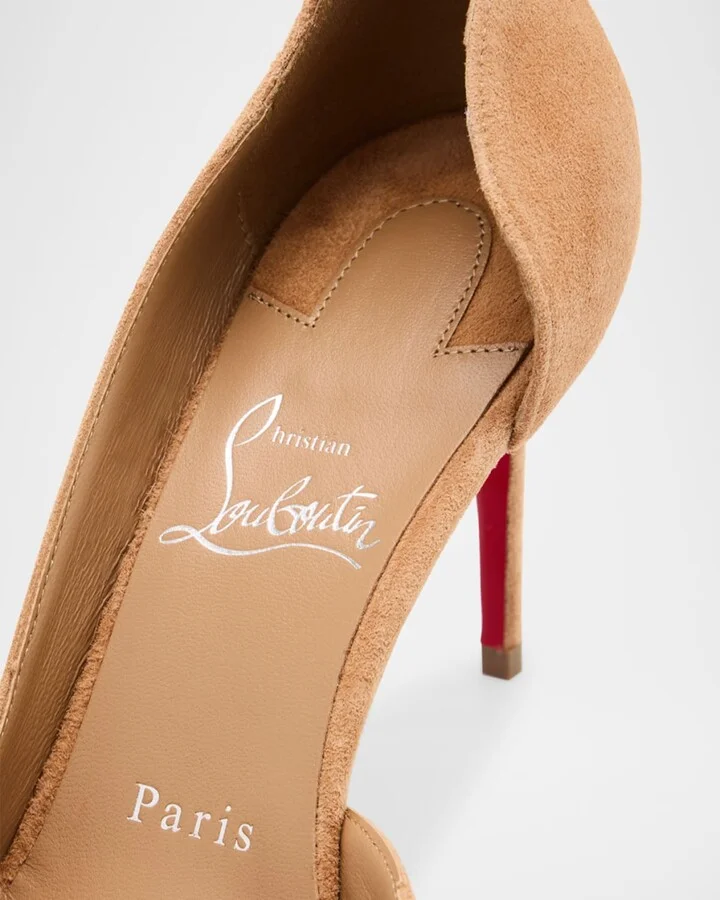 Iriza Suede Half-d'Orsay Red Sole Pumps - Image 10