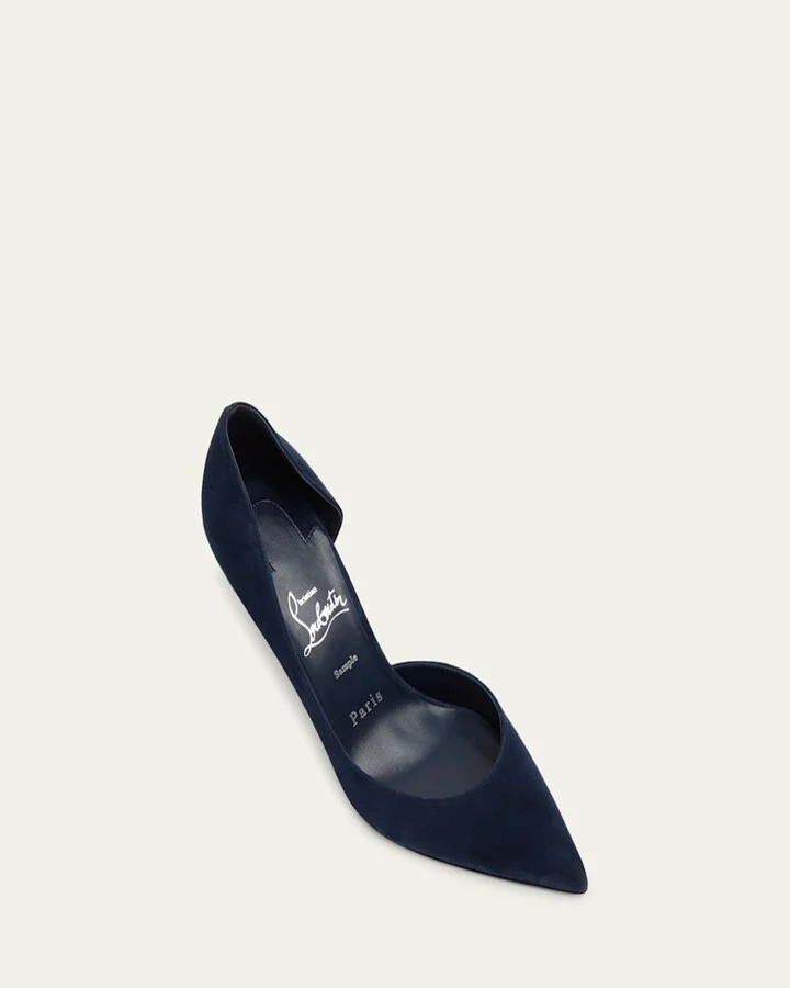 Iriza Suede Half-d'Orsay Red Sole Pumps - Image 2