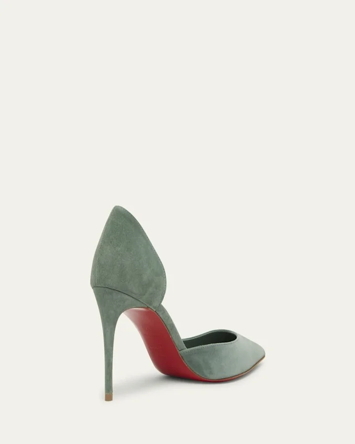 Iriza Suede Half-d'Orsay Red Sole Pumps - Image 8